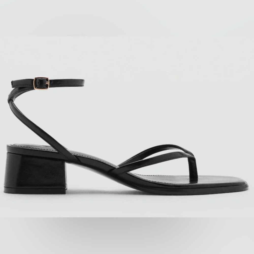 Mango Black Strappy Women's Sandals